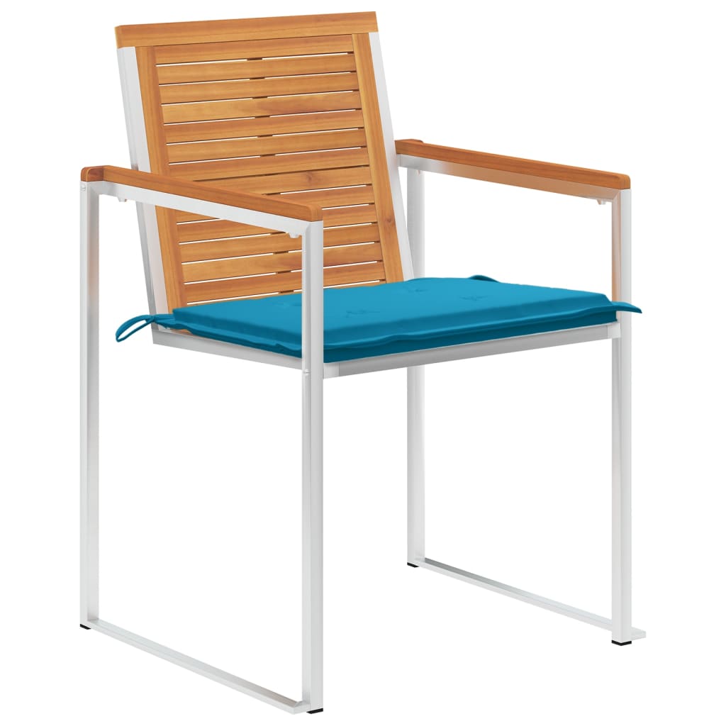 vidaXL Tuinstoelen 4 st met kussens massief acaciahout