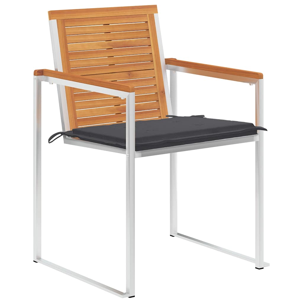 vidaXL Tuinstoelen 4 st met kussens massief acaciahout