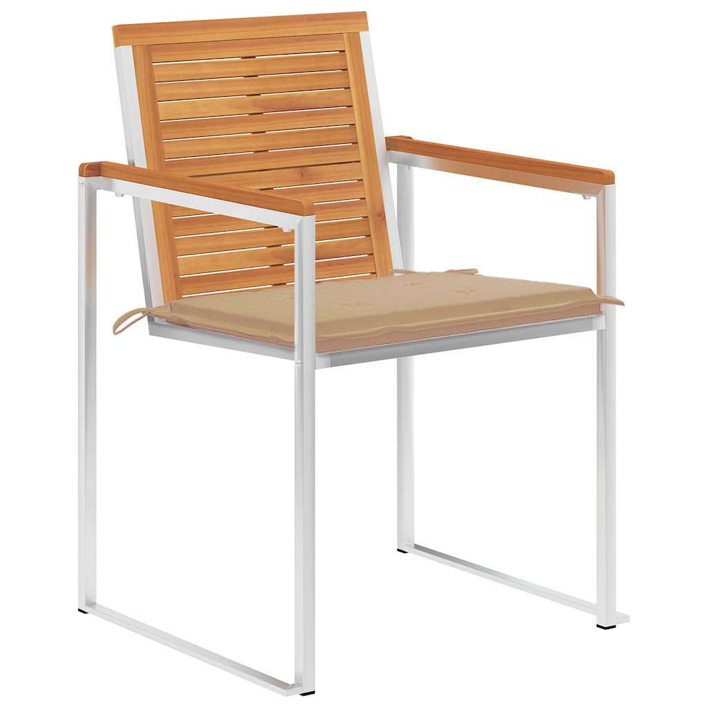 vidaXL Tuinstoelen 4 st met kussens massief acaciahout