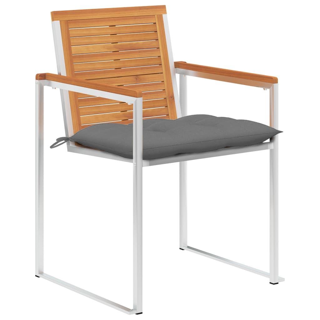vidaXL Tuinstoelen 4 st met kussens massief acaciahout