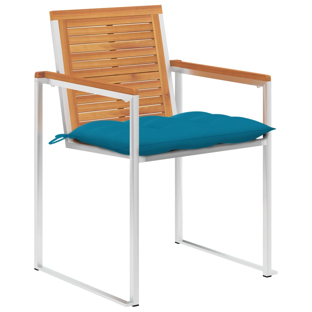 vidaXL Tuinstoelen 4 st met kussens massief acaciahout