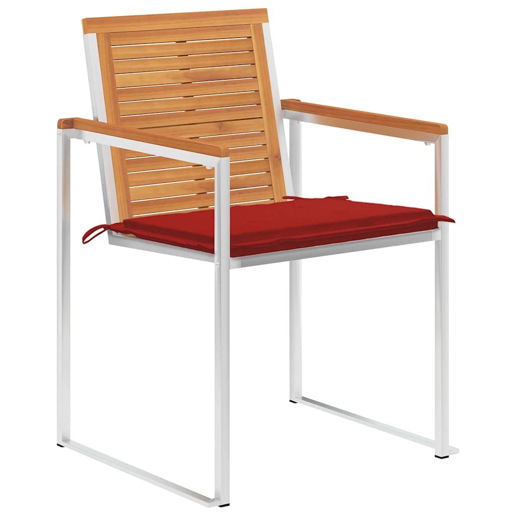 vidaXL Tuinstoelen 4 st met kussens massief acaciahout