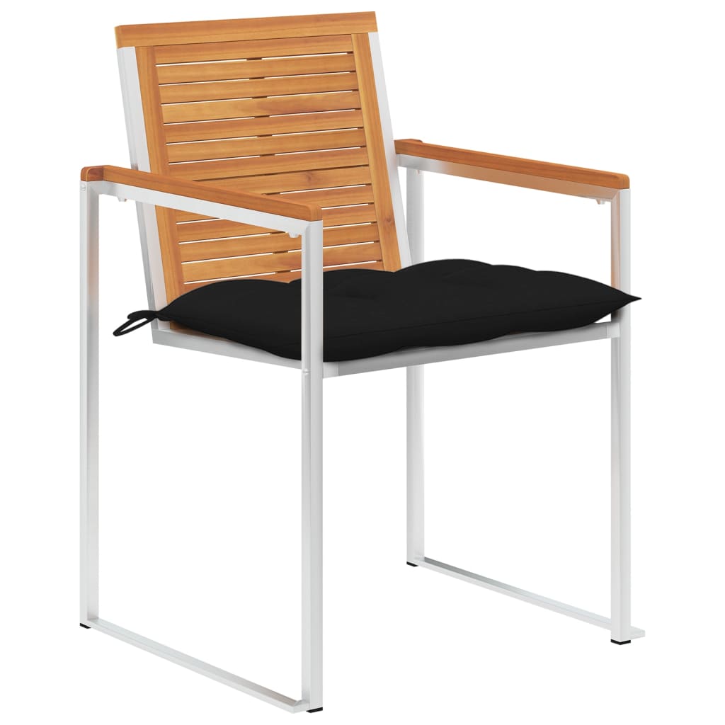 vidaXL Tuinstoelen 4 st met kussens massief acaciahout