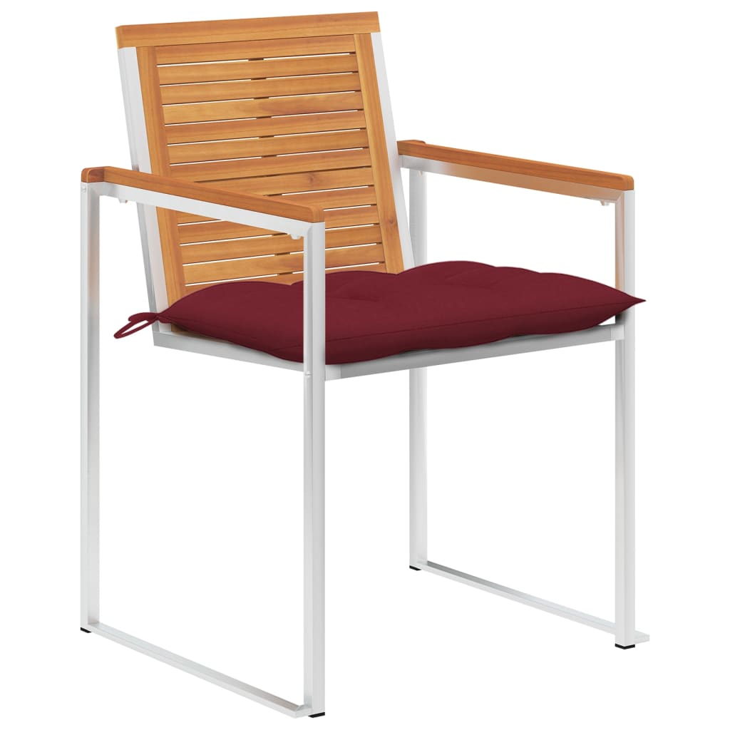 vidaXL Tuinstoelen 4 st met kussens massief acaciahout