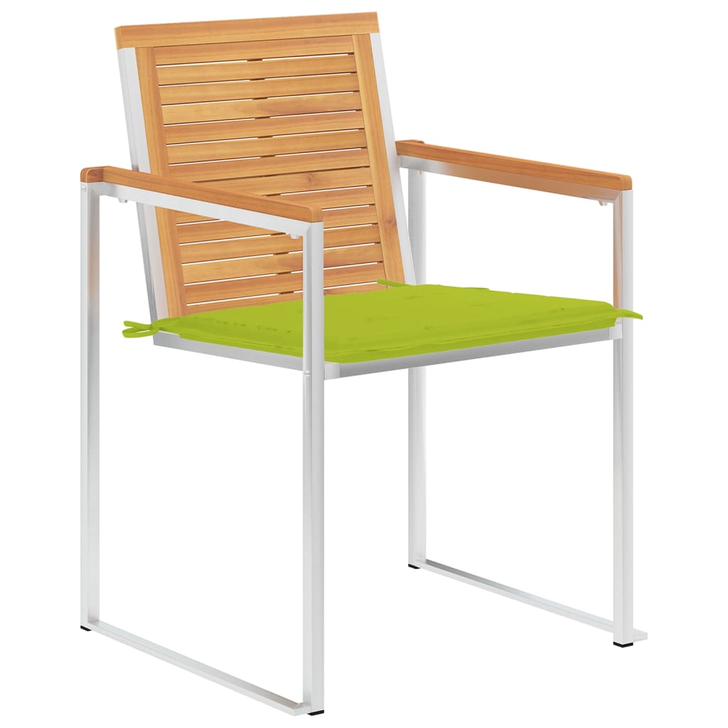 vidaXL Tuinstoelen 4 st met kussens massief teakhout