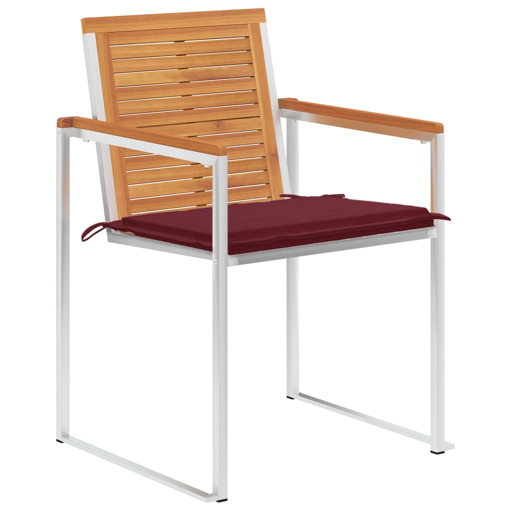 vidaXL Tuinstoelen 8 st met kussens massief acaciahout