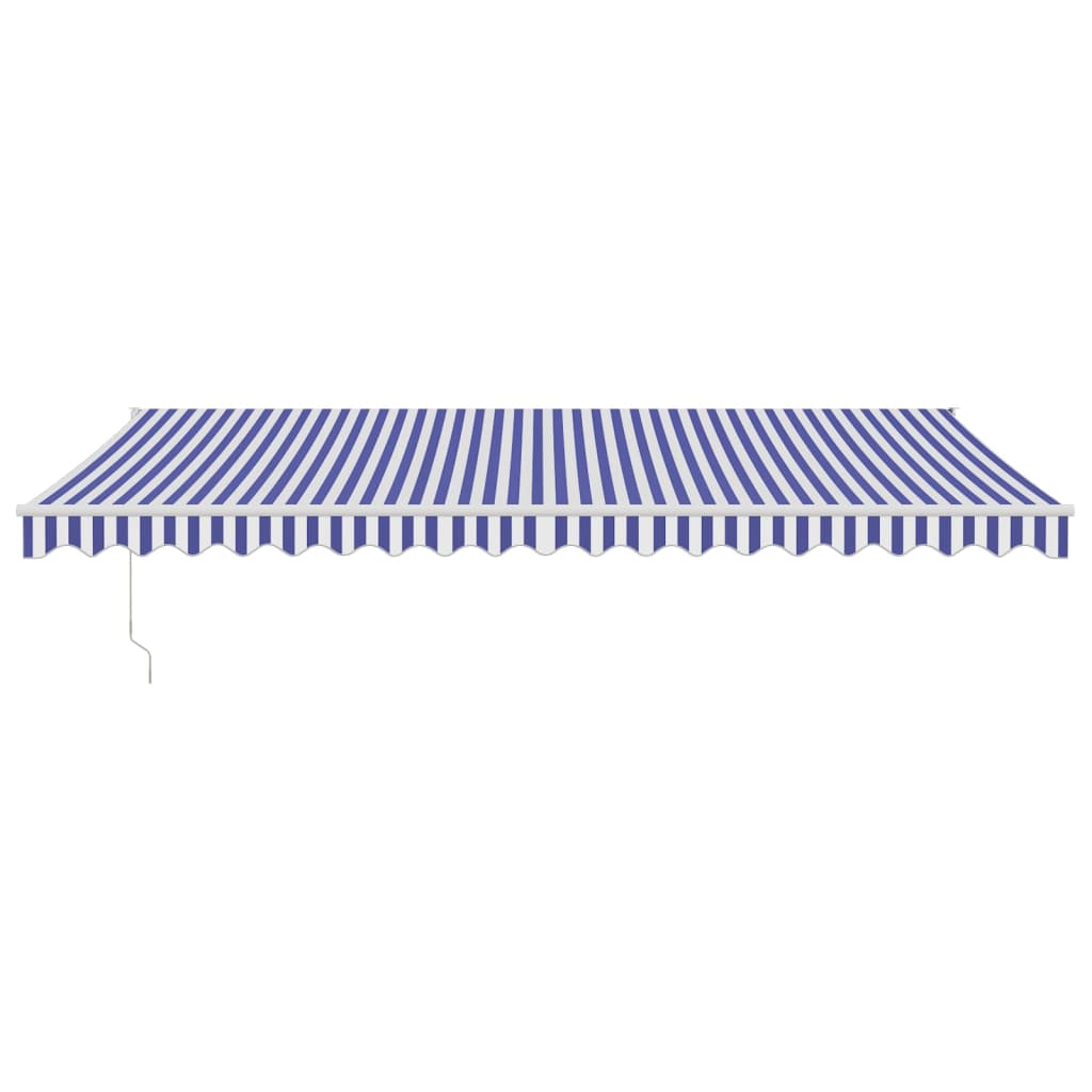 vidaXL Luifel automatisch uitschuifbaar 5x3 m blauw en wit