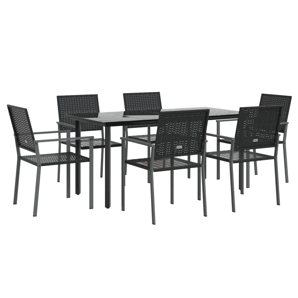 vidaXL 7-delige Tuinset poly rattan en staal