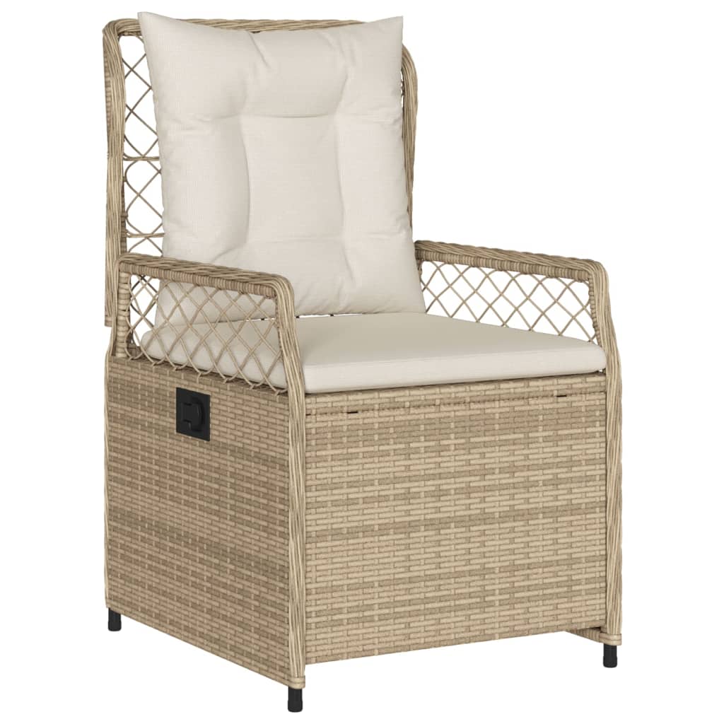 vidaXL 5-delige Tuinset met kussens poly rattan beige