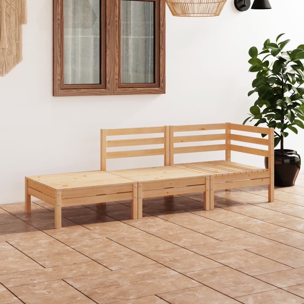 VidaXL 3-delige Loungeset massief grenenhout