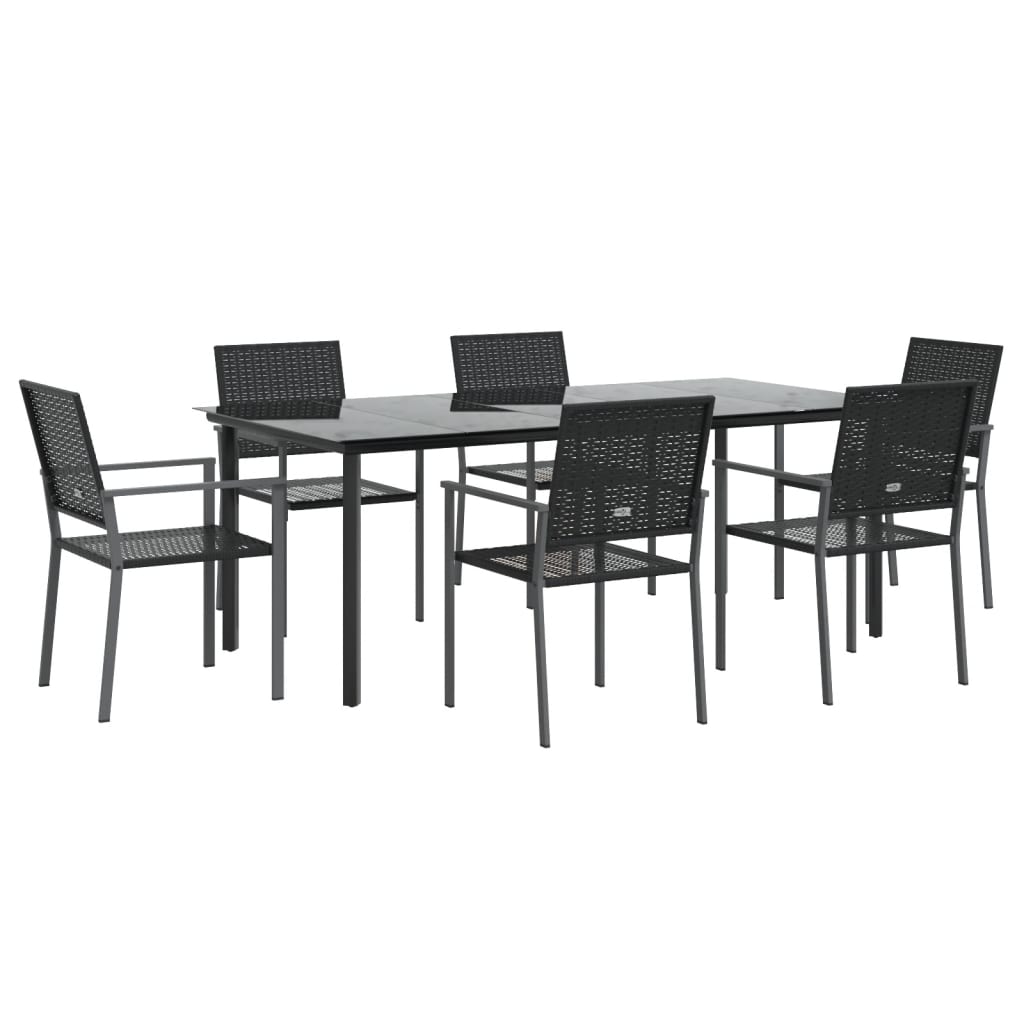 vidaXL 7-delige Tuinset poly rattan en staal