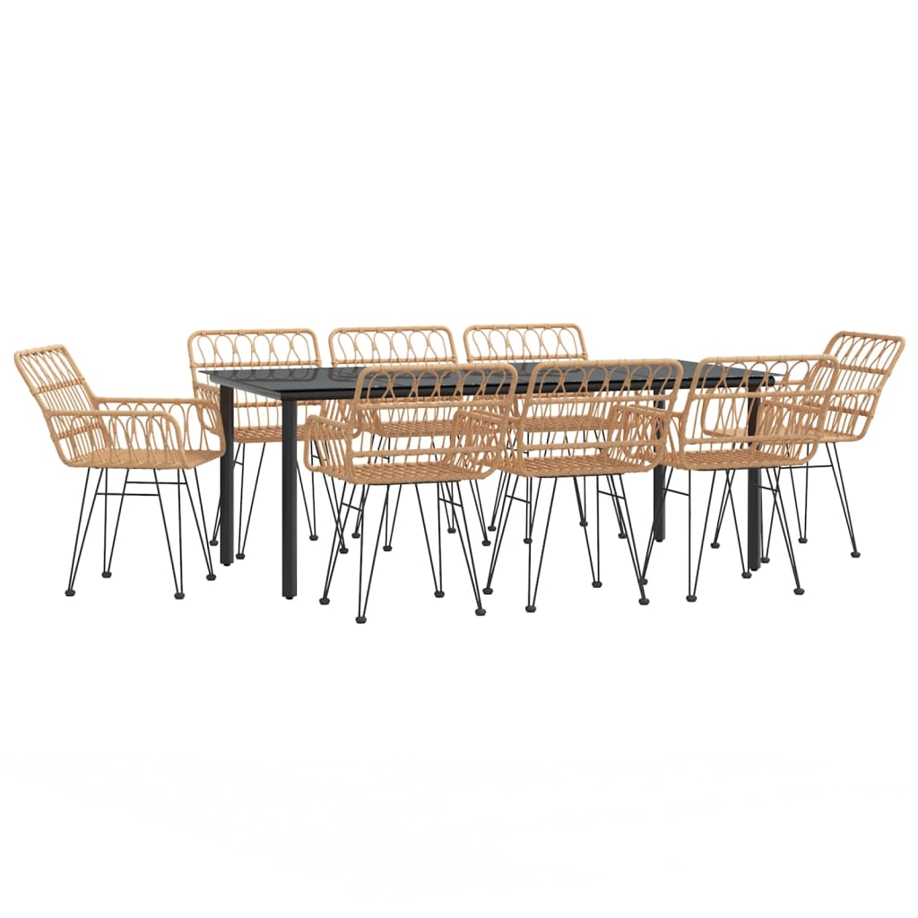 vidaXL 9-delige Tuinset poly rattan