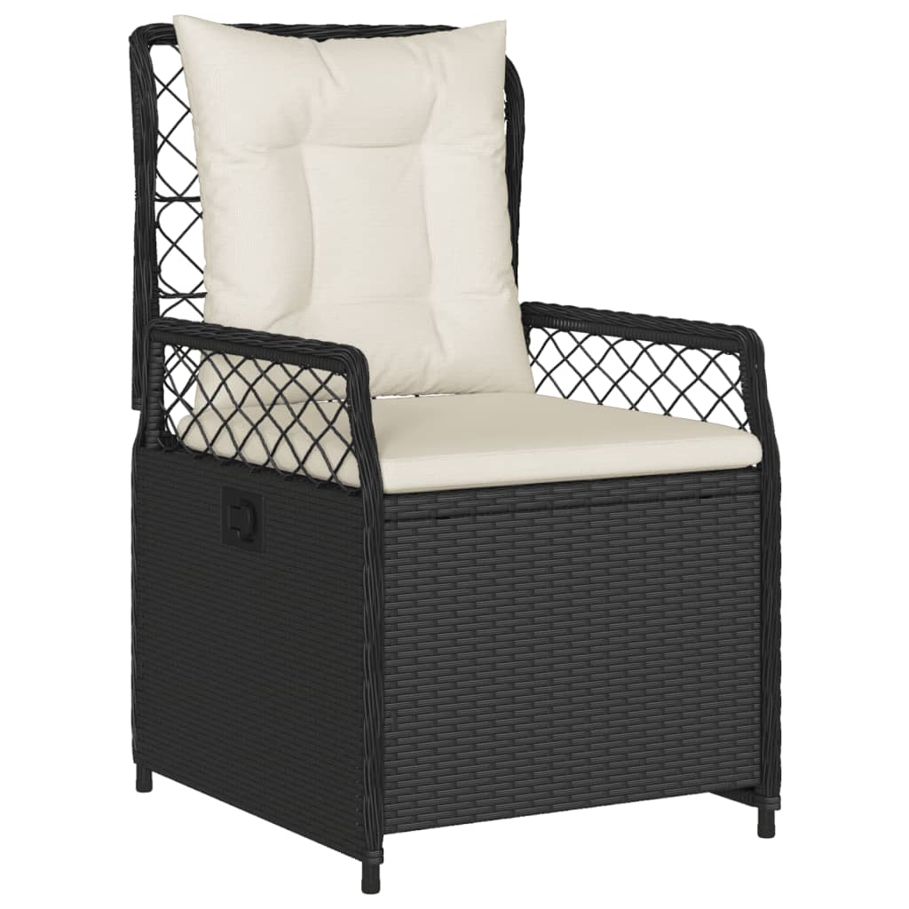 vidaXL 7-delige Tuinset met kussens poly rattan zwart