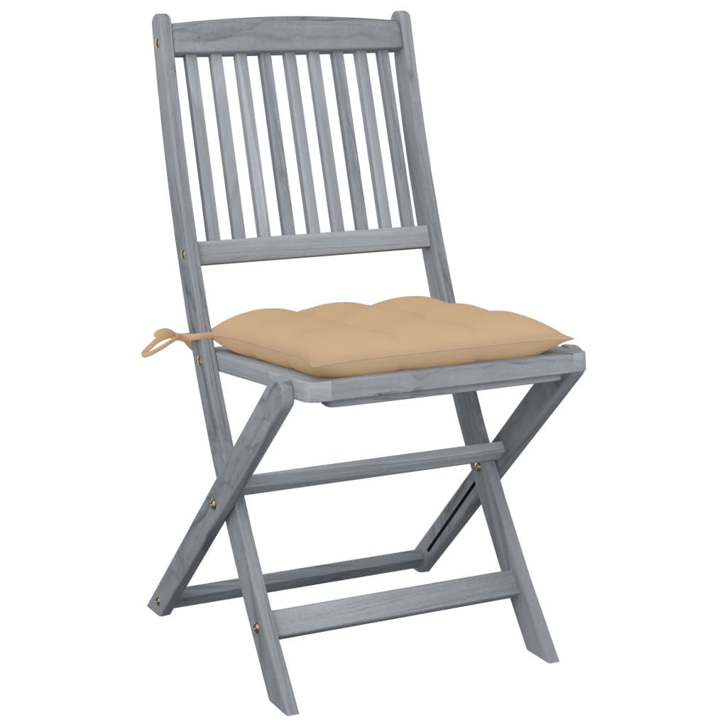 vidaXL Tuinstoelen 6 st inklapbaar met kussens massief acaciahout
