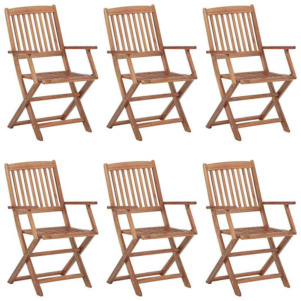 vidaXL Tuinstoelen 6 st inklapbaar met kussens massief acaciahout