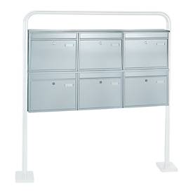 Rottner brievenbussysteem, met 6 brievenbussen, zonder onderstel, H 635 x B 1160 x D 125 mm, roestvrij staal