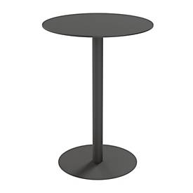 Paperflow buitentafel Cross, rond, schijfvoet, ⌀ 800 x H 1100 mm, zwart/matzwart