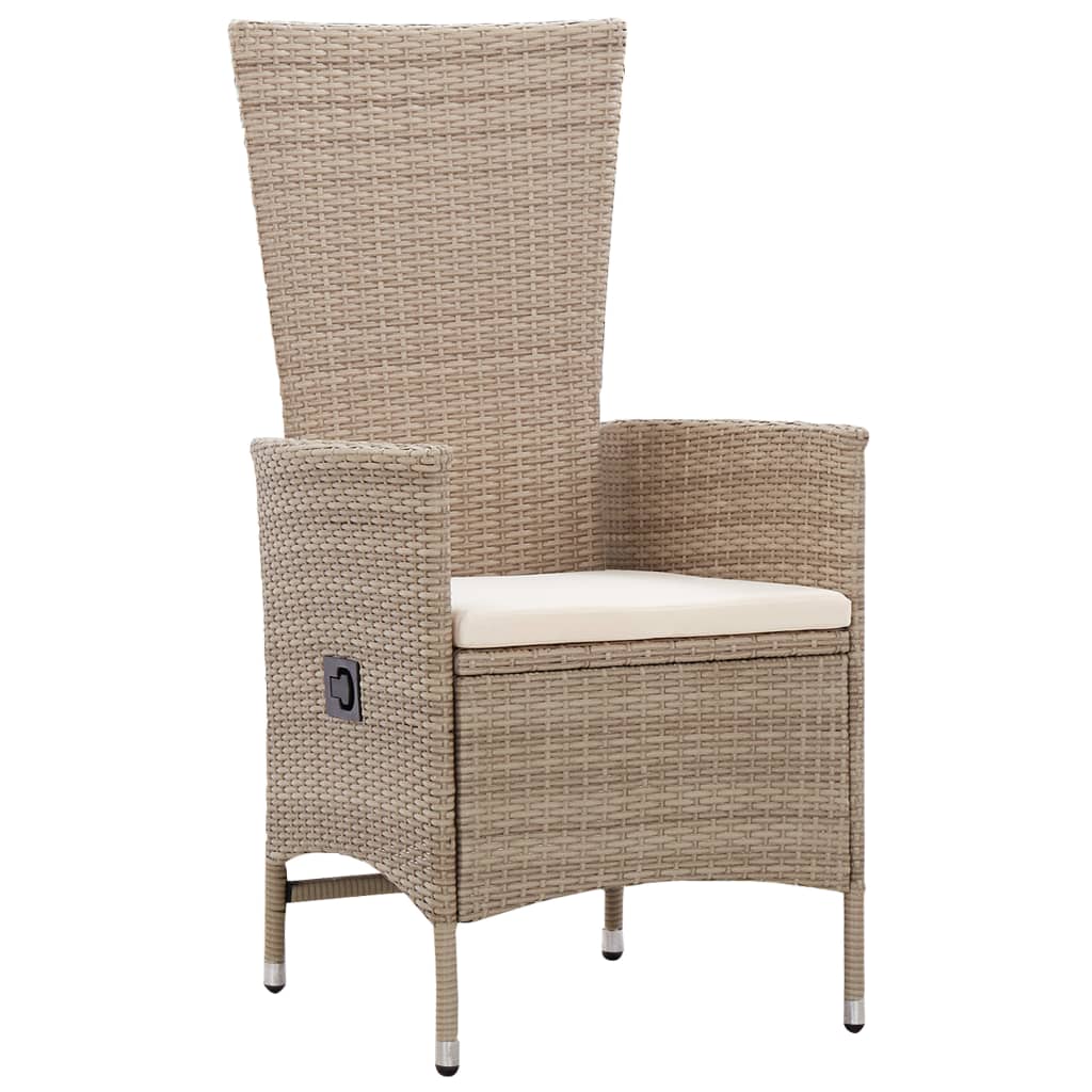 vidaXL 9-delige Tuinset met kussens beige
