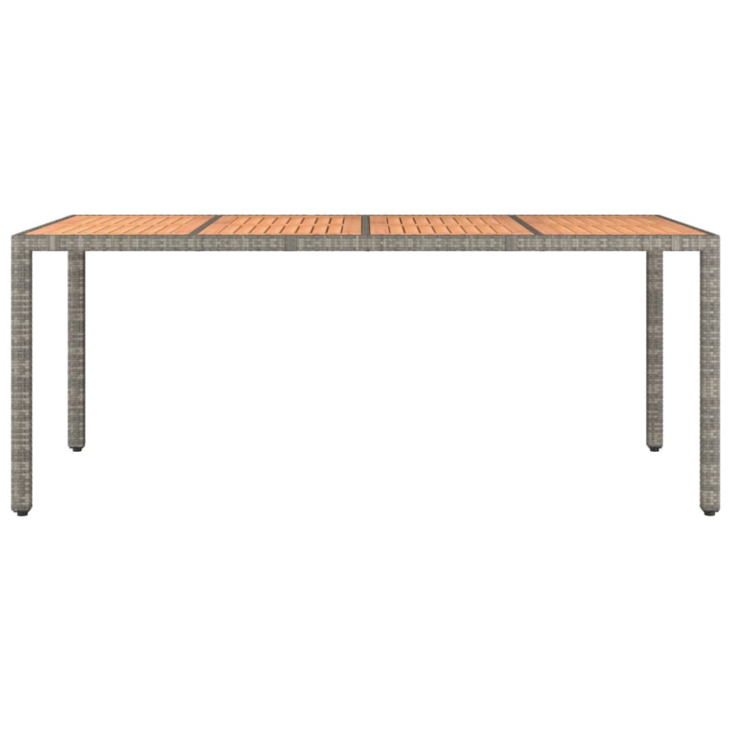 vidaXL Tuintafel met houten blad poly ratten en acaciahout grijs