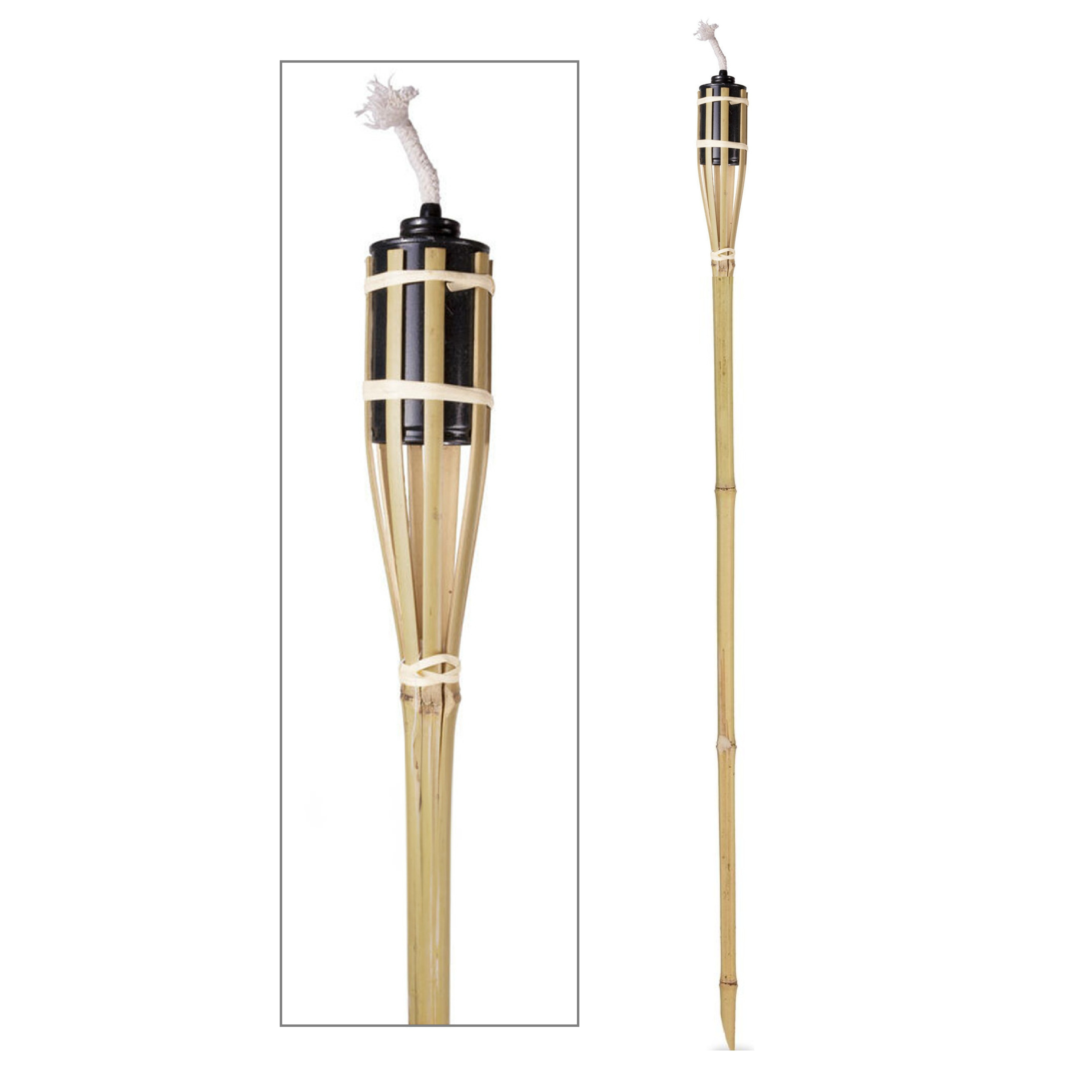 Benson Tuinfakkels - lampenolie - bamboe hout - navulbaar - 120 cm - bruin -
