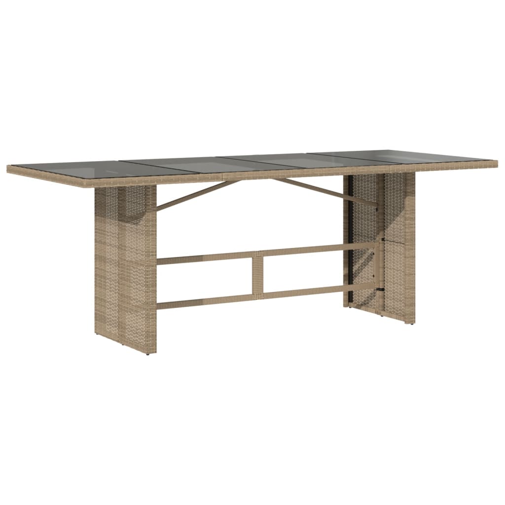 vidaXL 7-delige Tuinset met kussens poly rattan gemengd beige