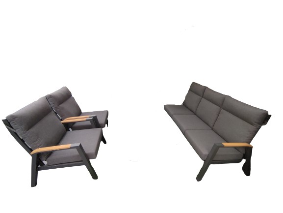 Driesprong collection Carouge loungeset 3 delig teak antraciet - 
