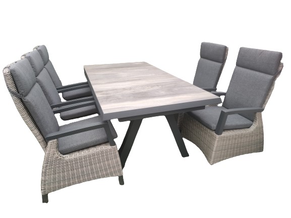 Driesprong collection 7 delige barree set met tensil uitschuif tafel - 