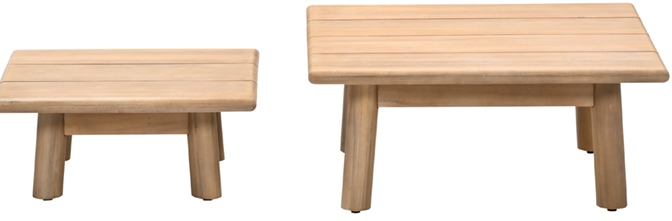 Garden impressions Lunar 87x87xH35 cm en 69,5x69,5xH26 cm acacia white wash - 