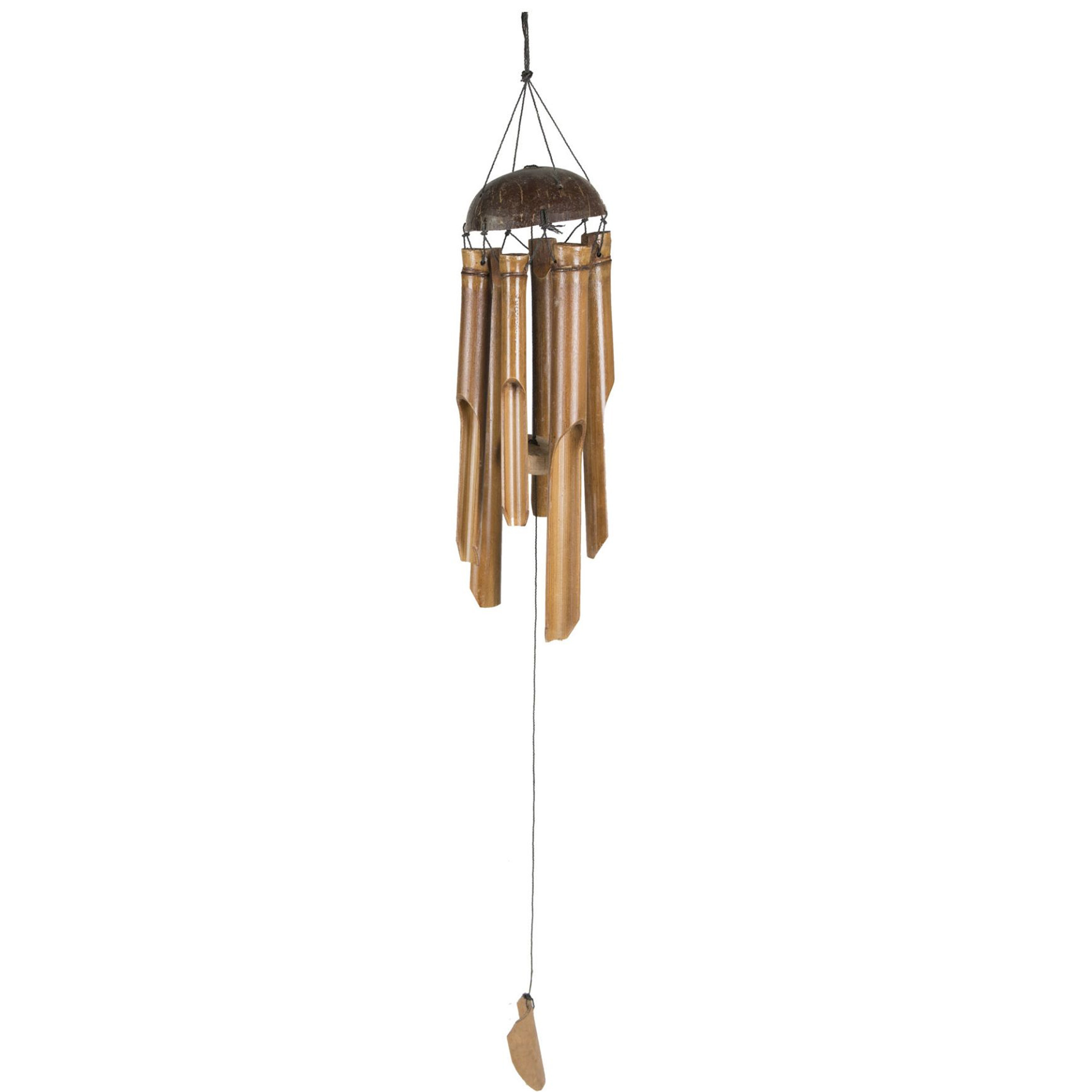 Mega Collections Windgong - rattan - 14 x 45 cm - oosterse sfeer -