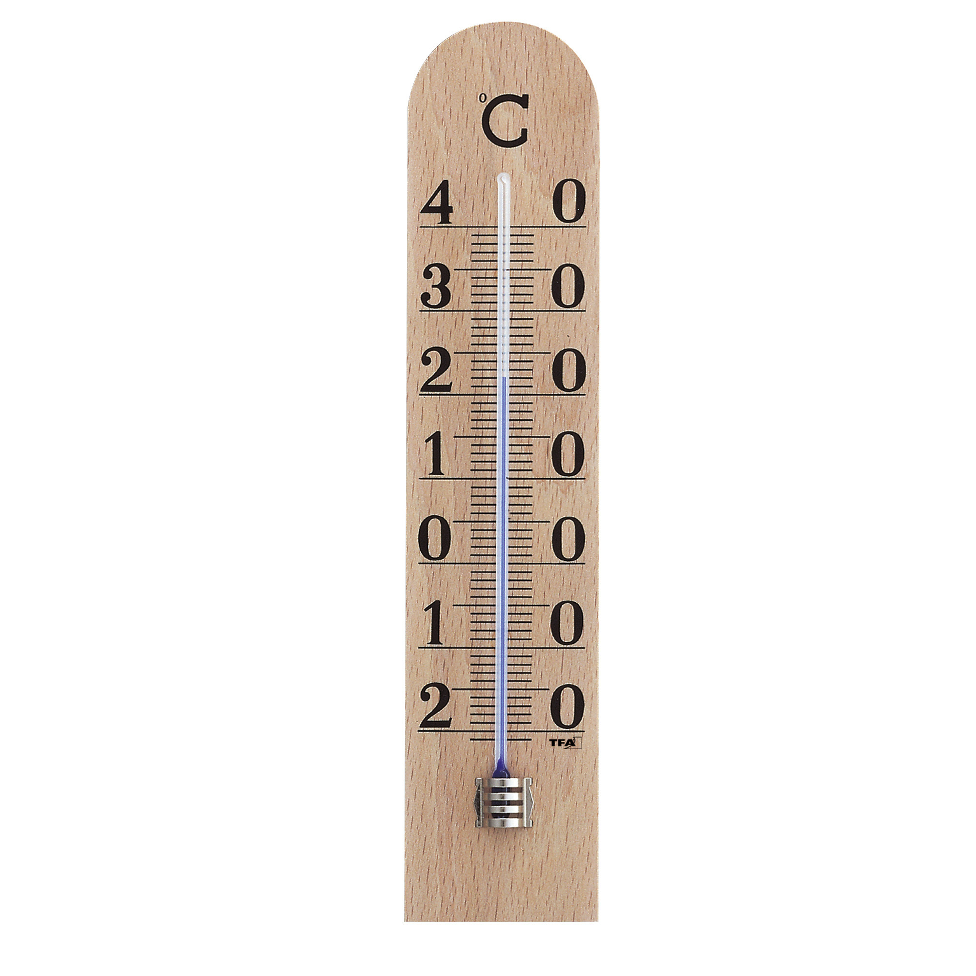 TFA Dostmann TFA Binnen Thermometer - analoog - berkenhout - lichtbruin - 25 x 6 cm - binnen -