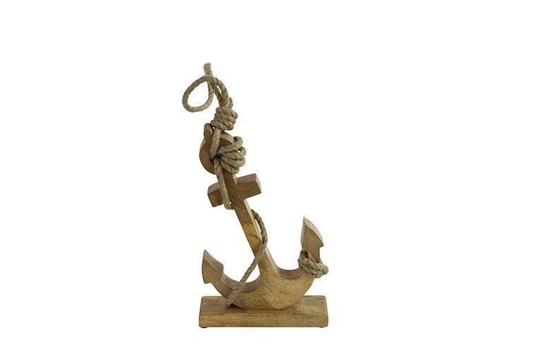Decostar Ornament Ankra hout 6.5x18x30 cm bruin 1 stuk - 