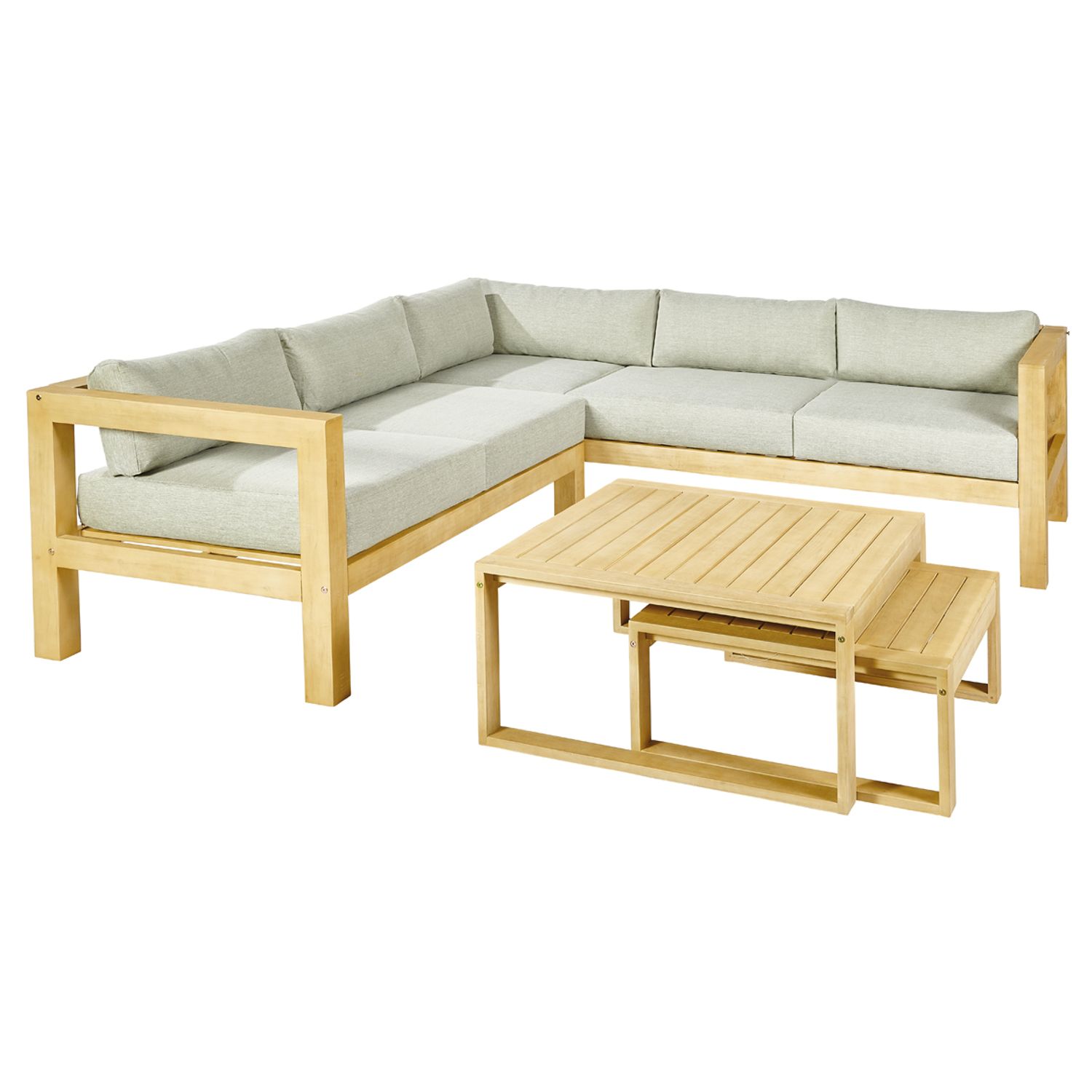 Central Park 4-delige Hoekbank Loungeset Sorrento Acaciahout 5 Personen 214x209cm