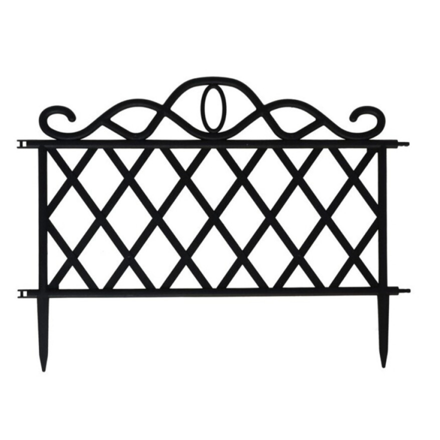 Gerimport Tuinhekjes - 5x stuks - kunststof - 240 cm - zwart -