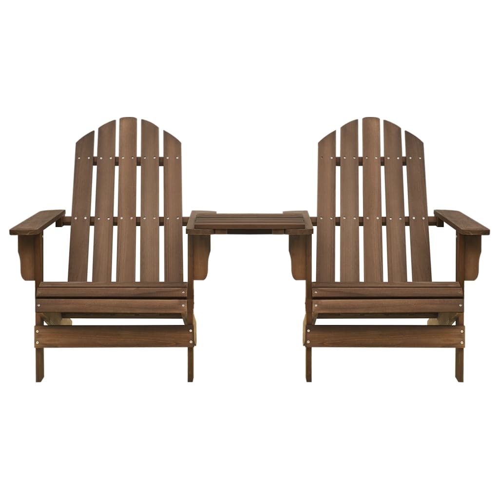 vidaXL Tuinstoelen Adirondack met tafeltje massief vurenhout bruin