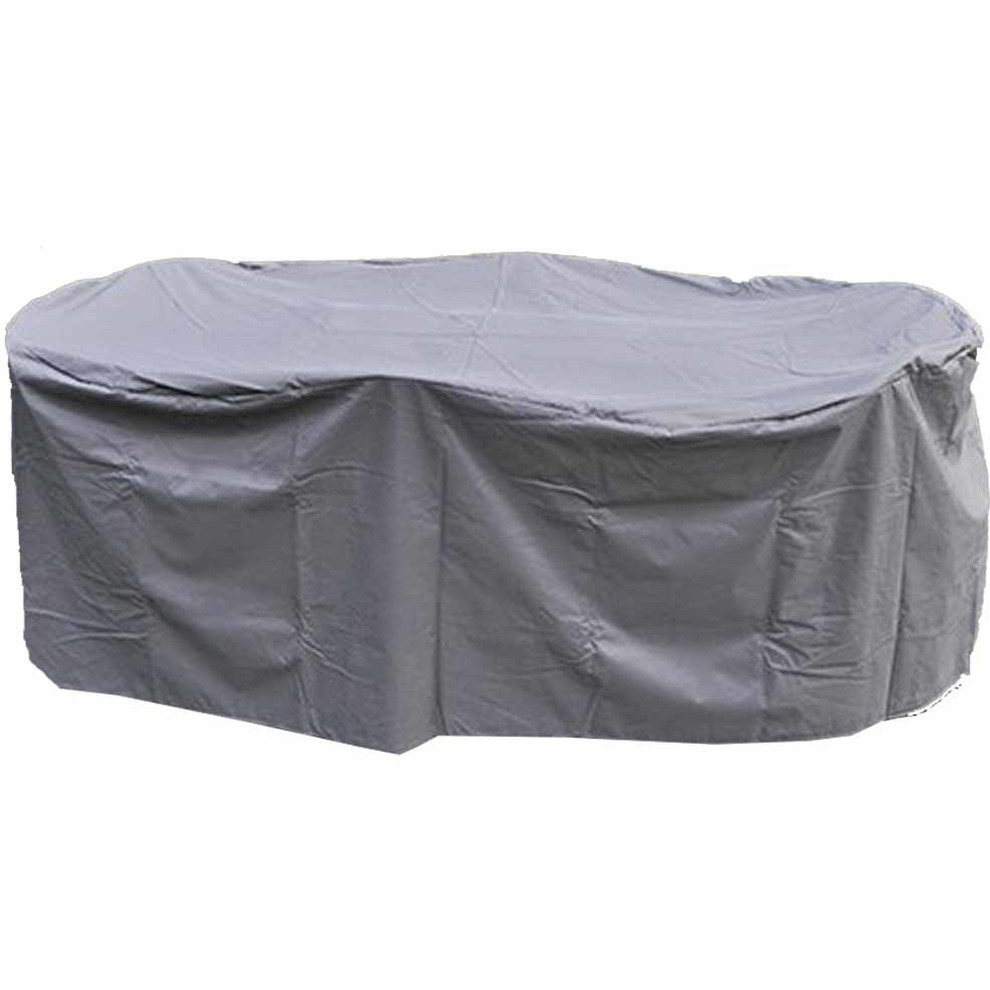Merkloos Tuinmeubelen afdekhoes / beschermhoes - grijs - ovaal - 230 x 135 x 70 cm -