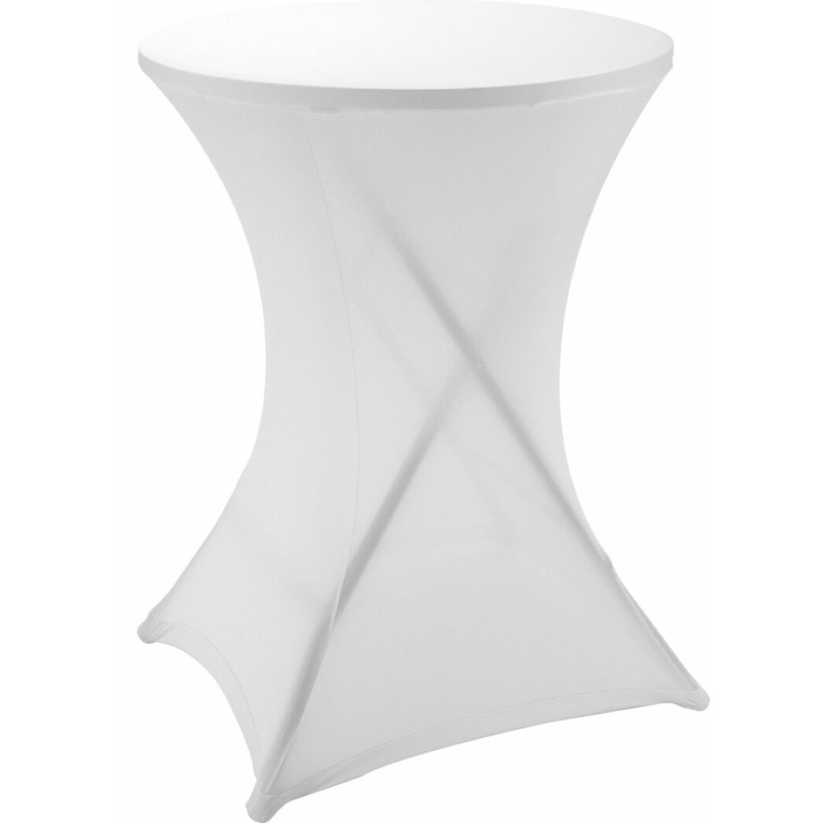 Merkloos Nette afdekhoes voor een statafel - wit - spandex elastiek/polyester - D80 cm x H110 cm -
