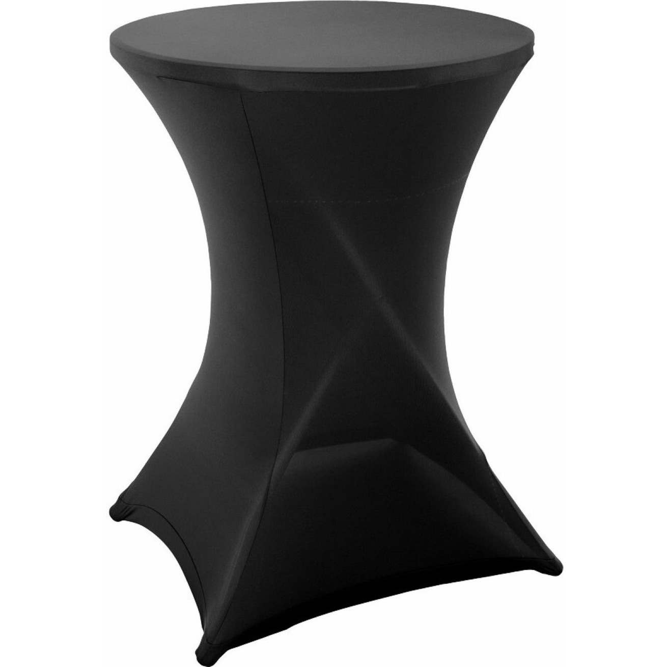 Merkloos Nette afdekhoes voor een statafel - zwart - spandex elastiek/polyester - D80 cm x H110 cm -