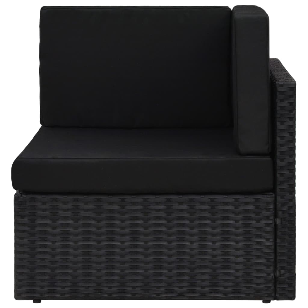 vidaXL Hoekbank sectioneel poly rattan zwart