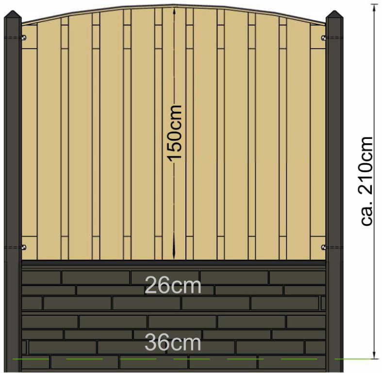 Tuindeco Berton paal Geul wit/grijs tussenmodel 280 cm  - 