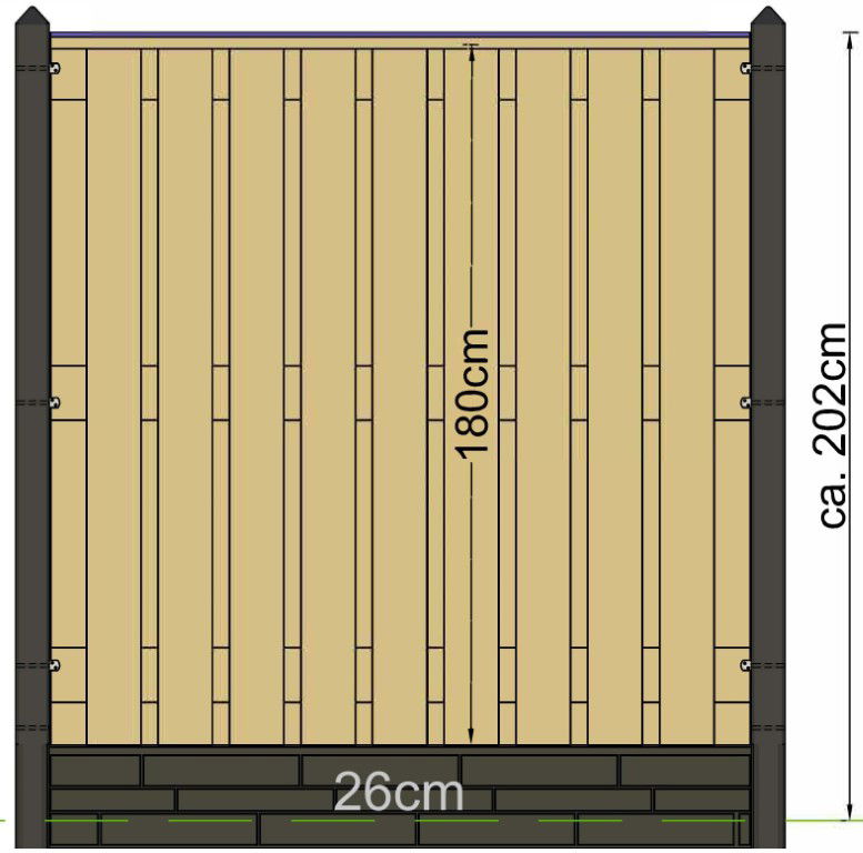 Tuindeco Berton paal Schelde antraciet eindmodel 277 cm  - 