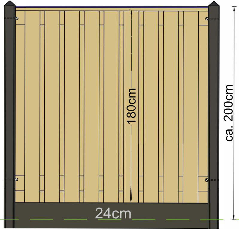 Tuindeco Berton paal IJssel gecoat tussenmodel 280 cm  - 