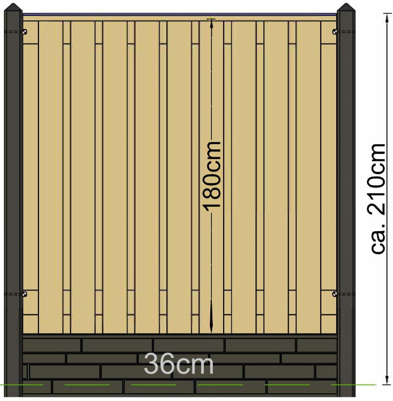 Tuindeco Berton paal IJssel gecoat tussenmodel 308 cm  - 