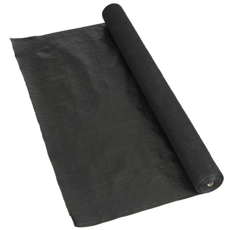 Kinzo Anti worteldoek - zwart - 1,5 x 8 meter - polyester - onkruiddoek -