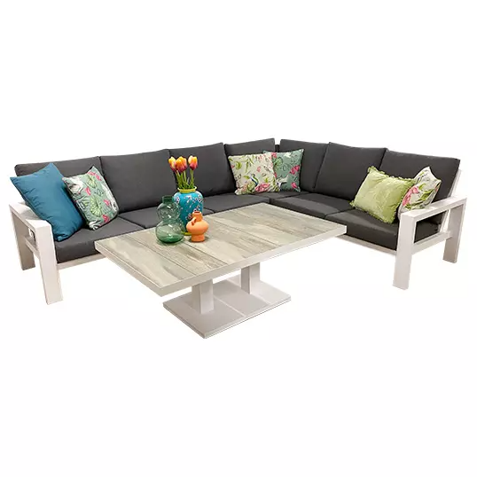 Buitengewoon de boet Benton Lounge diningset - Wit  - 