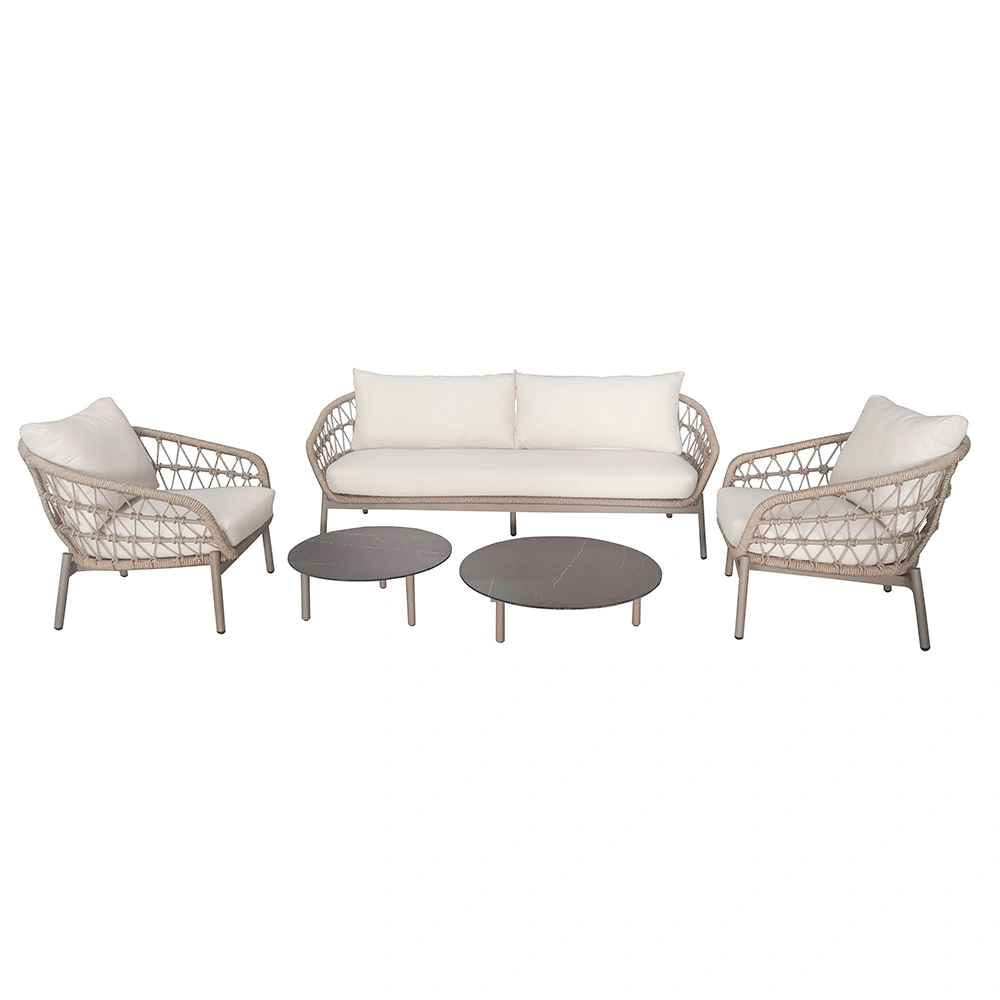 Buitengewoon de boet Kaprun Sofa Loungeset - Bruin/Wit  - 