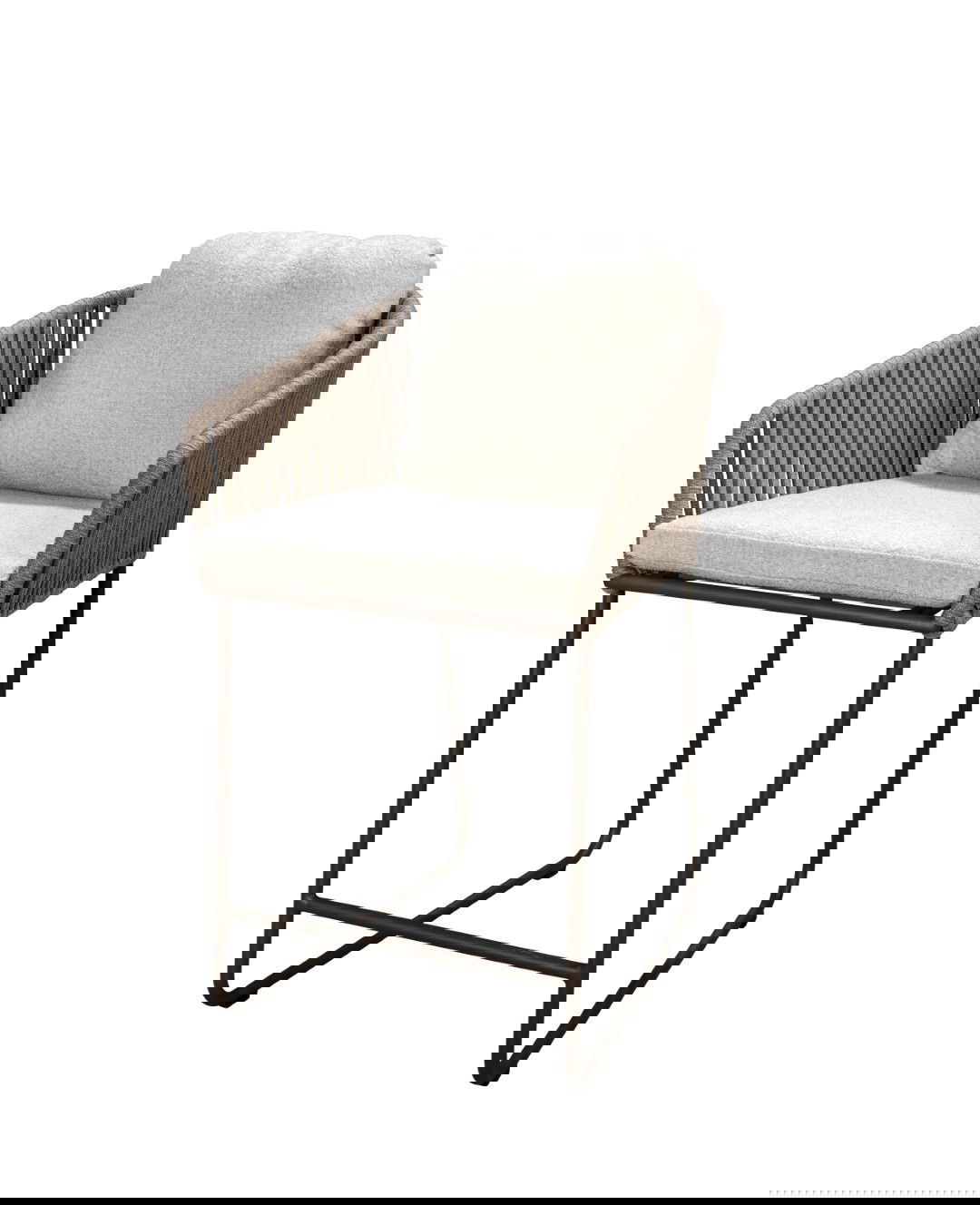 Yoi Calera high dining chair aluminium bronze/belt toffee/wool white AW - 