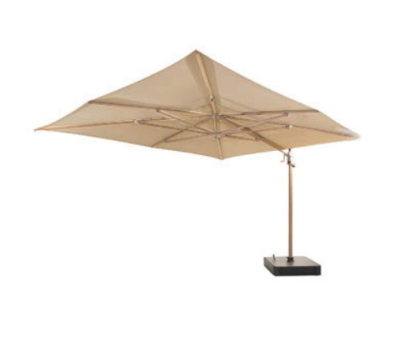 4so Finca parasol zand met houtlook frame 400 x 300 cm - 