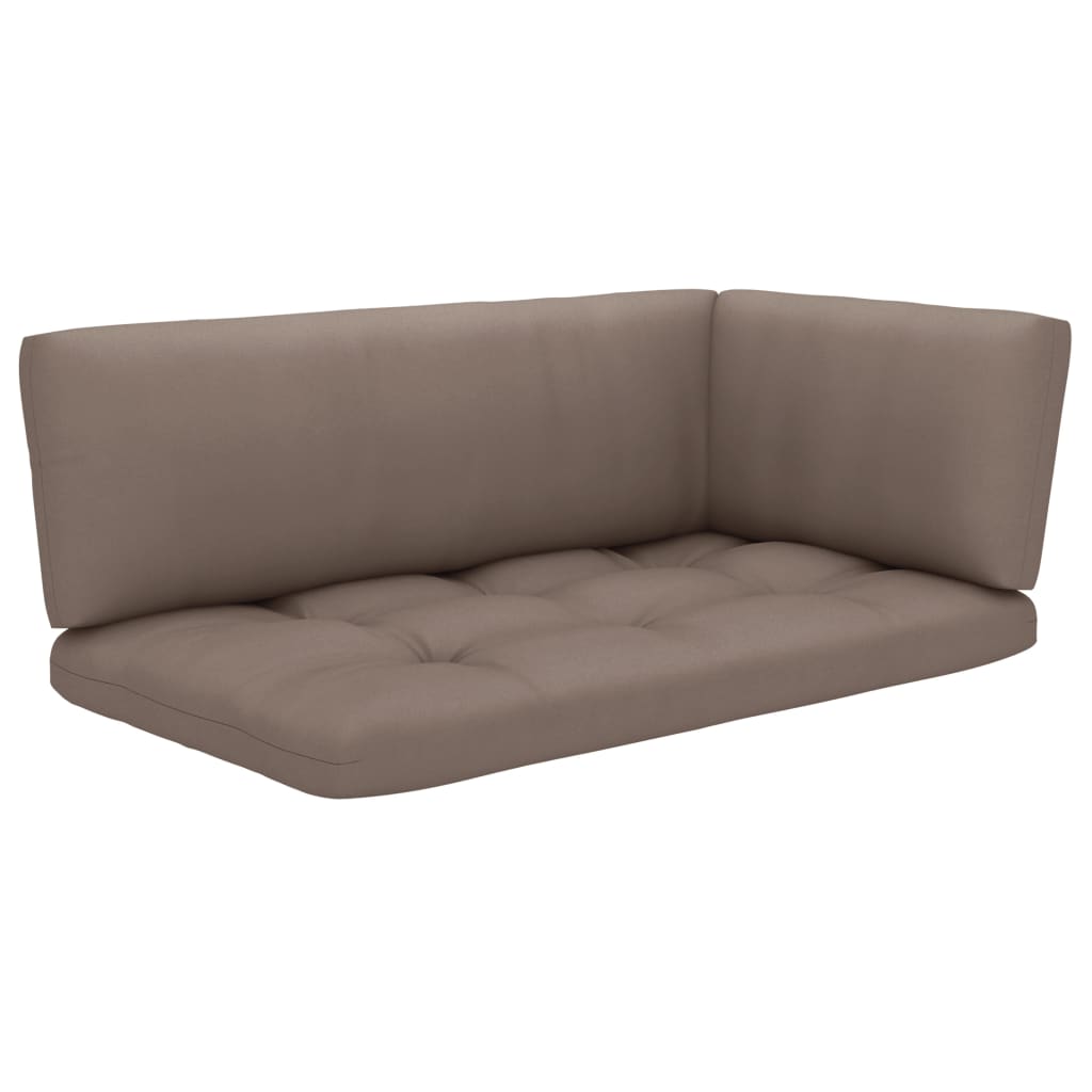 vidaXL 4-delige Loungeset pallet met kussens grijs geïmpregneerd hout