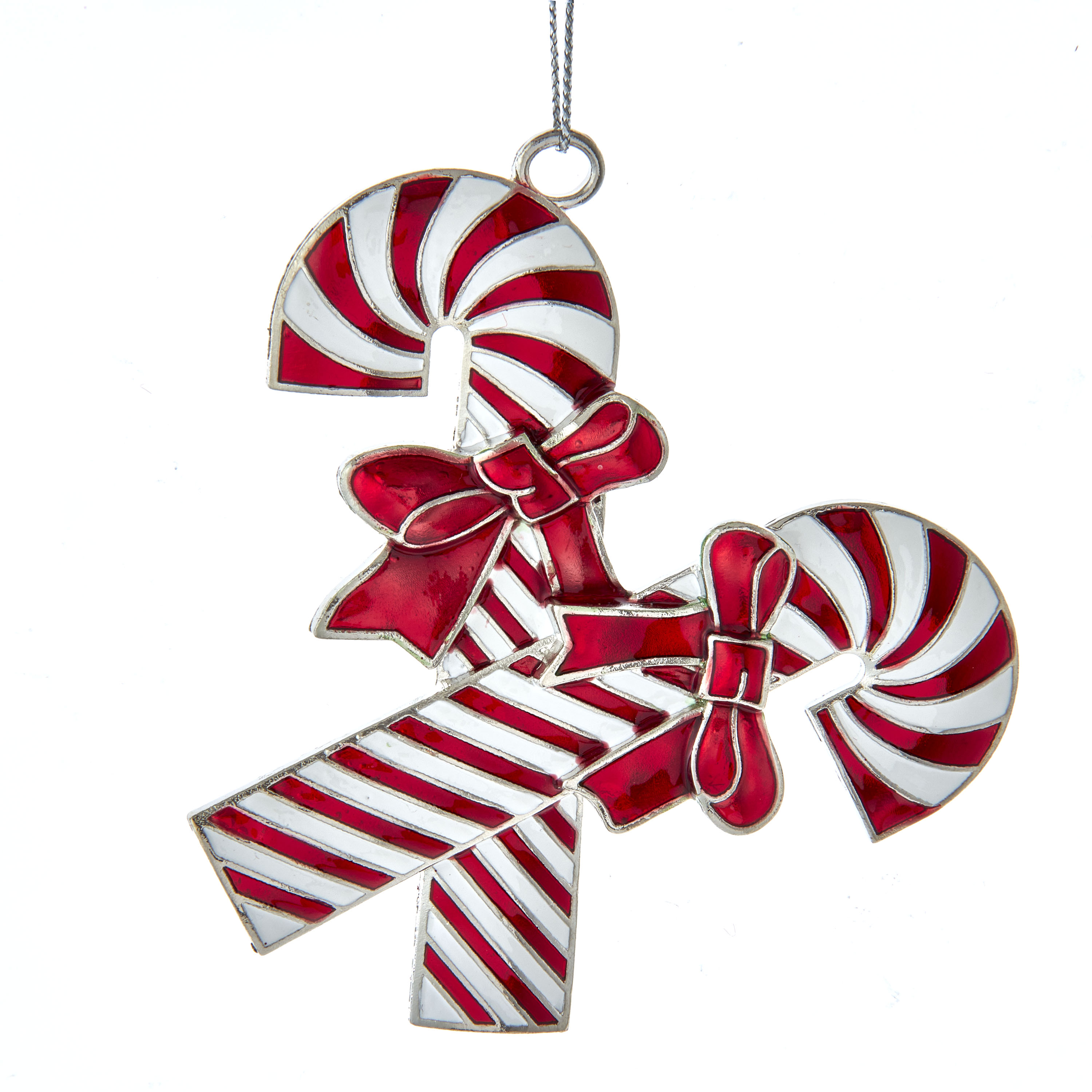 Kurt s adler Ornament metaal zuurstok rood wit l10cm - 