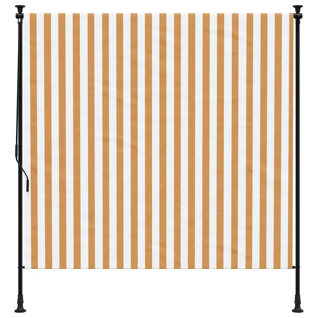 vidaXL Rolgordijn voor buiten 150x270 cm stof en staal oranje en wit